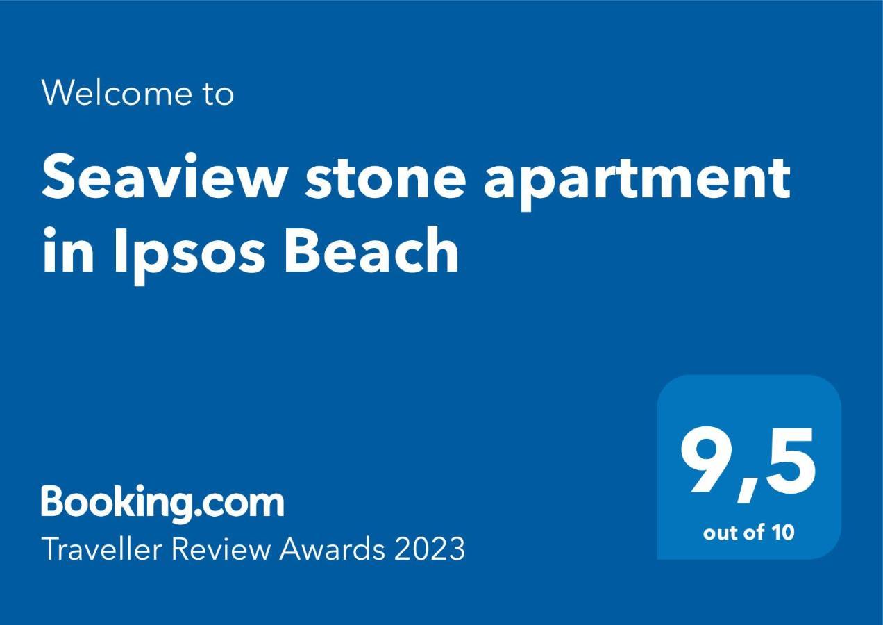 Seaview Stone Apartment In Ipsos Beach Dış mekan fotoğraf